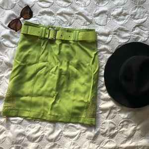 Lime Green Vintage Mini Skirt